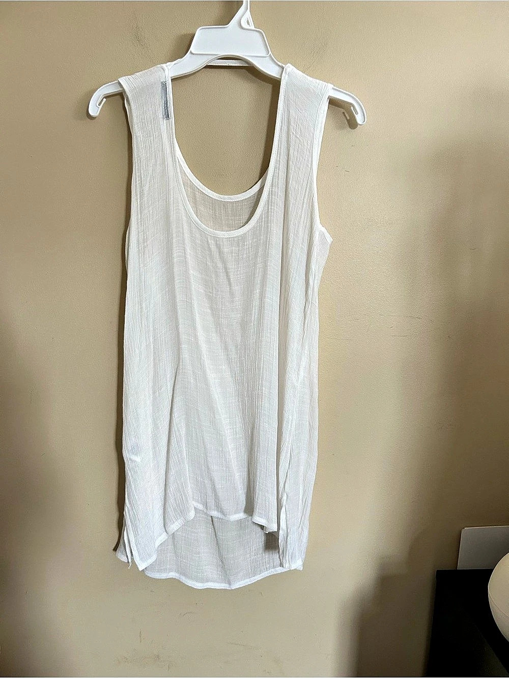 SHEIN Infinite Styles Tank Top Swim coverup in White Size Small Like New